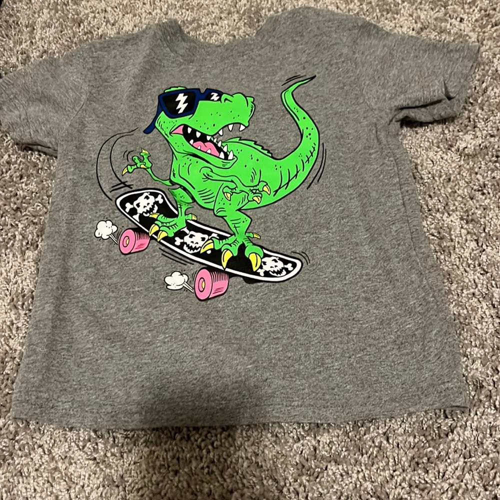 Boys dinosaur on skateboard shirt